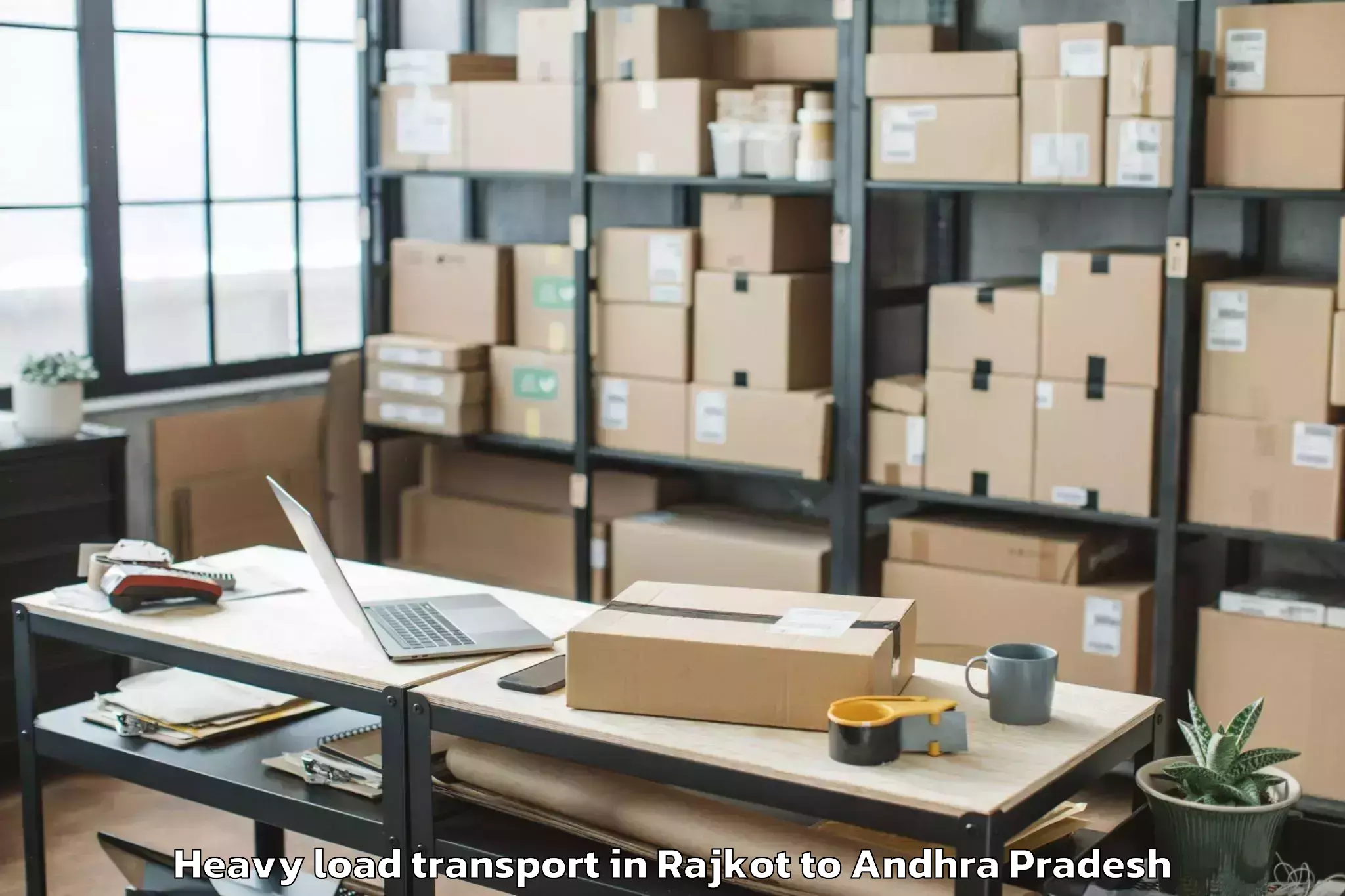 Easy Rajkot to Rajahmundry Heavy Load Transport Booking